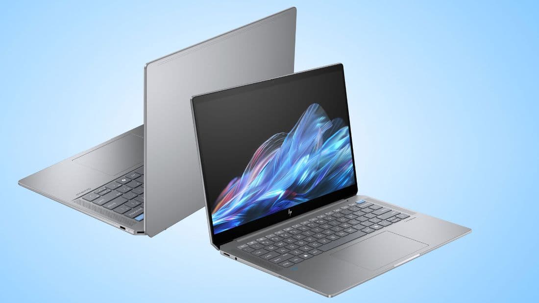 HP OmniBook Ultra 14 press render, front and rear