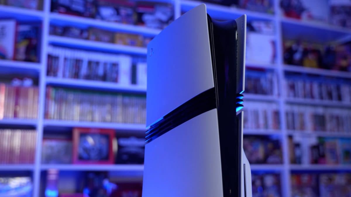 Close-up of the PlayStation 5 Pro centre band and cooling vents